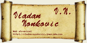Vladan Nonković vizit kartica